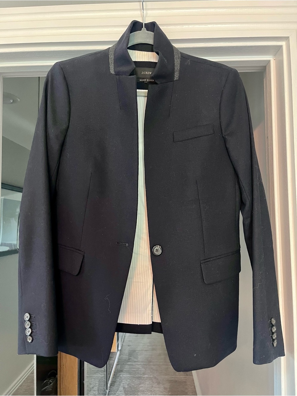 J.Crew Women's Navy Blue Stand-Collar Blazer